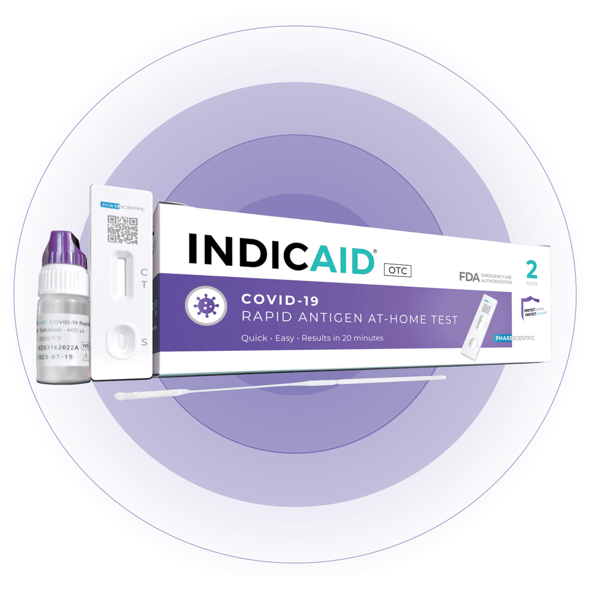 INDICAID OTC Covid19 Rapid Antigen AtHome Test (2 test kit) CliaSupply